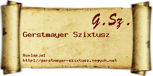 Gerstmayer Szixtusz névjegykártya